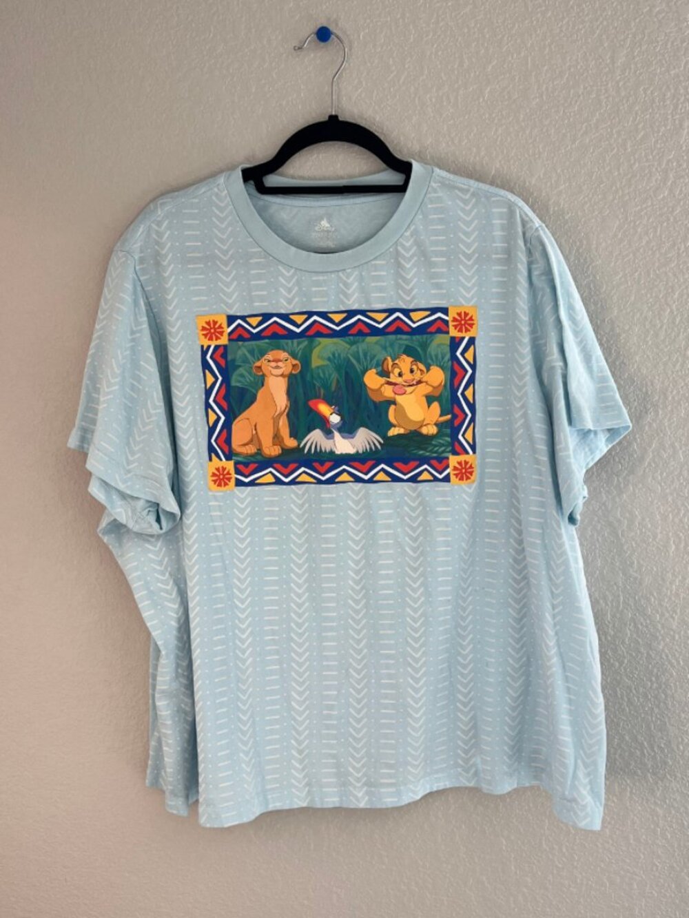 Disney The Lion King Simba Nala Graphic T-Shirt Light Blue 2X